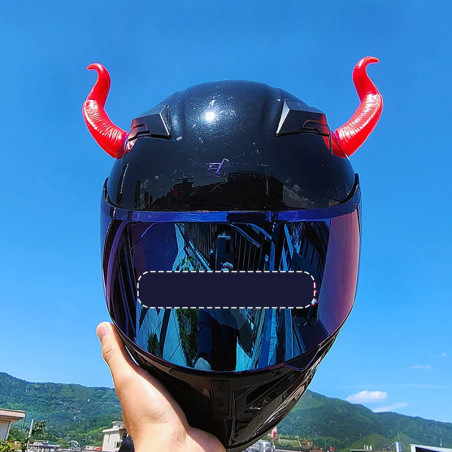 Accessoire Casque Biker Rock Goth "Cornes du Démon" Couleur Rouge
