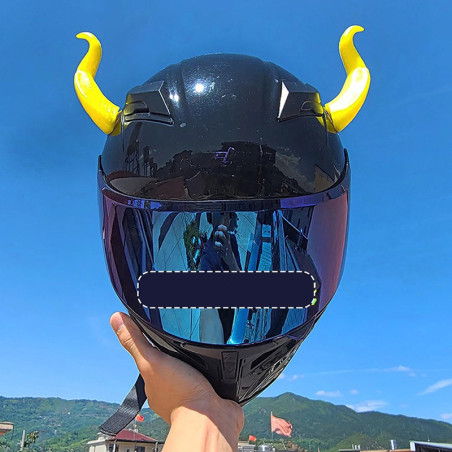 Accessoire Casque Biker Rock Goth "Cornes du Démon" Couleur Jaune
