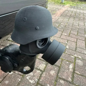 Détails Accessoire Auto Tête de Mort - Cache Attelage Masque à Gaz Militaire