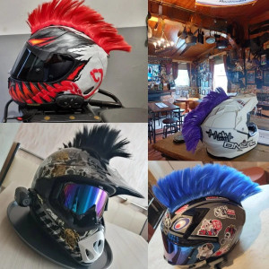 Accessoire Casque Biker Rebelle Crête Mohawk pour Casque Moto