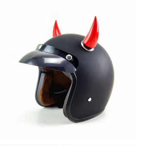 Détails Accessoire Casque Biker Rock Metal - Cornes du Démon de l'Asphalte - couleur rouge