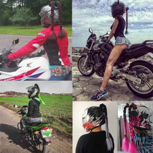 Utilisation Accessoire Casque Biker Coiffure Femme Crinière de la Valkyrie de l'Asphalte