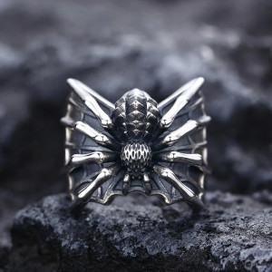 Avant Bague Araignée Punk Rock "Étreinte d'Arachne"