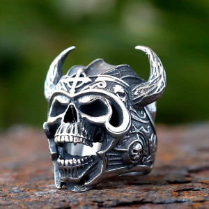Bague Tête de Mort Viking "Guerrier de Valhalla"