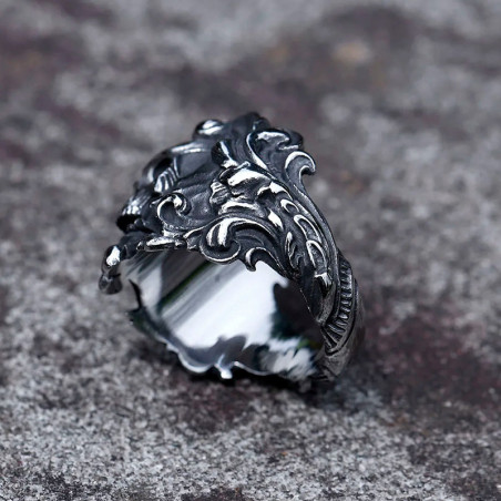 Vue Arrière Bague Tête de Mort Démon "Le Trône des Abysses"