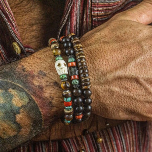 Trio de Bracelets Tête de Mort Esprit Tribal