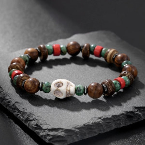 Détails du Trio de Bracelets Tête de Mort Esprit Tribal