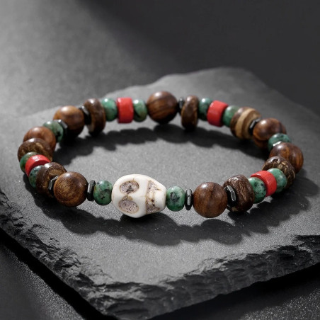 Détails du Trio de Bracelets Tête de Mort Esprit Tribal