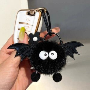 Porte-clés Gothique en Peluche "Petit Diable Ailé" Couleur Noir