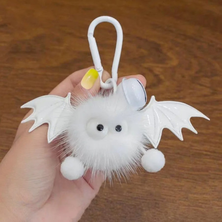 Porte-clés Gothique en Peluche "Petit Diable Ailé" Couleur Blanc