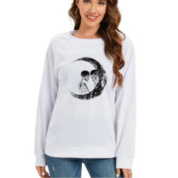 Sweatshirt squelettes Pierrot la lune - couleur blanc