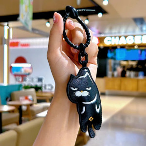 Porte-clés Gothique Chic "Chat Noir Grincheux"
