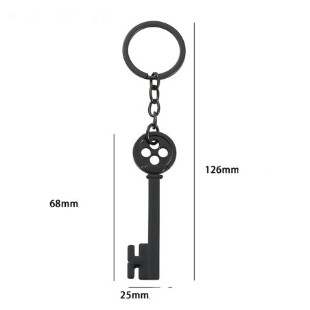 Dimensions Porte-clés Gothique - Clé Mystérieuse Noire