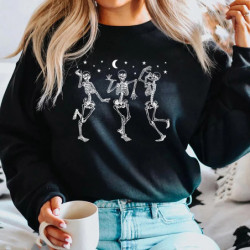 Sweatshirt squellettes dansant au clair de lune