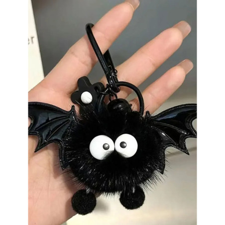 Porte-Clés Gothique Petite Chauve-Souris "Bat Fluffy Pompom Kawaii"