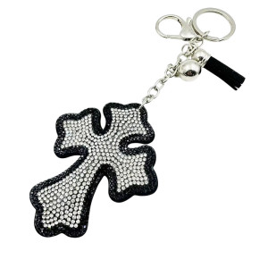 Porte-Clés Gothique Croix Glam Rock Couleur Noir