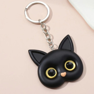 Porte-Clés Chat Noir « Regard Mystique »