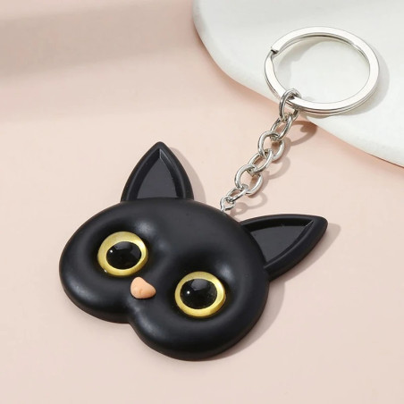 Avant Porte-Clés Chat Noir « Regard Mystique »