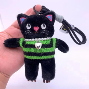 Porte-Clés Gothique Chat Noir « Minou Mystique Modele 1