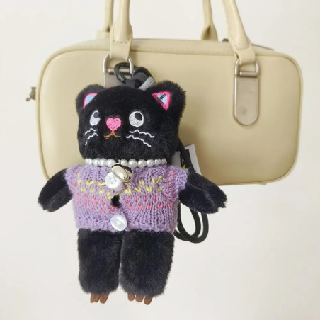Porte-Clés Gothique Chat Noir « Minou Mystique Modele 3