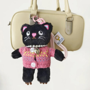 Porte-Clés Gothique Chat Noir « Minou Mystique Modele 4