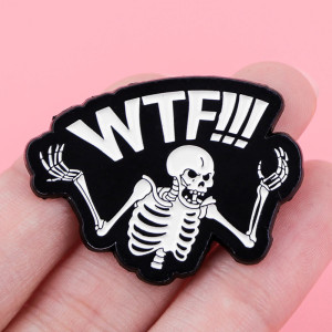 Avant Broche Tête de Mort "WTF!!!"