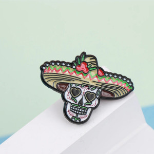 Avant Broche Tête de Mort Calavera "de la Fiesta"