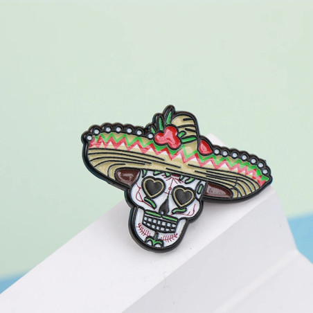 Avant Broche Tête de Mort Calavera "de la Fiesta"