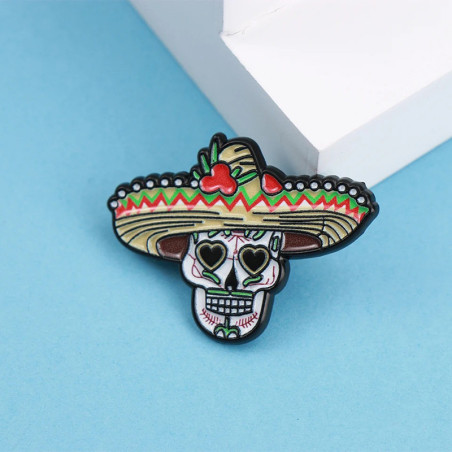 Broche Tête de Mort Calavera "de la Fiesta"
