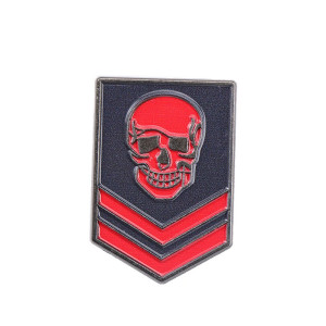 Vue générale Broche Tête de Mort Militaire "Galon du Vétéran"
