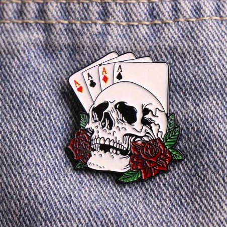 Broche Tête de Mort "La Main du Joueur"