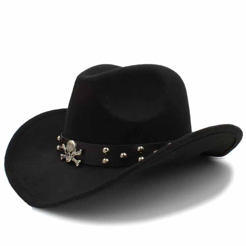 Chapeau Tête de Mort – Cow-boy de l’Ombre Couleur Noir