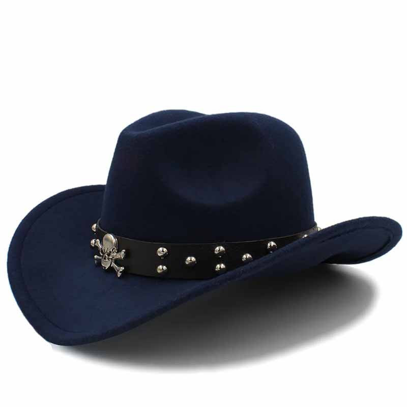 Chapeau Tête de Mort – Cow-boy de l’Ombre Couleur Bleu marine
