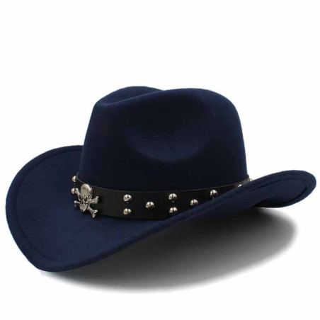 Chapeau Tête de Mort – Cow-boy de l’Ombre Couleur Bleu marine