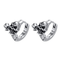 Anneaux tête de mort gothique - couleur argent