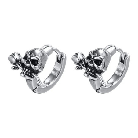 Anneaux tête de mort gothique - couleur argent