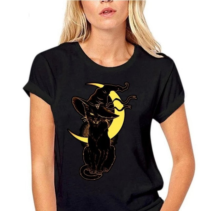T-shirt Mystique avec Chat Ensorceleur Lunaire