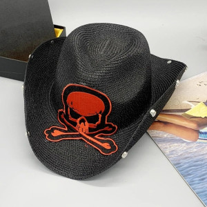 Chapeau Cowboy Tête de Mort – "Biker Vengeur"