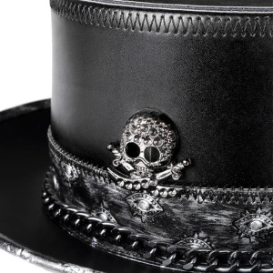 Avant Chapeau Haut-de-Forme Tête de Mort – "Seigneur Vaudou"