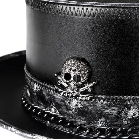 Avant Chapeau Haut-de-Forme Tête de Mort – "Seigneur Vaudou"