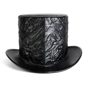 Chapeau Haut-de-Forme Tête de Mort – "Crâne Sculpteur d’Ombres"