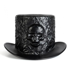 Avant Chapeau Haut-de-Forme Tête de Mort – "Crâne Sculpteur d’Ombres"