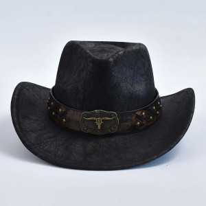 Magnifique Chapeau Cowboy Tête de Mort - Crâne du Far West
