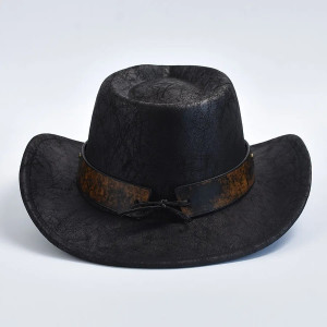 Vue arrière du Chapeau Cowboy Tête de Mort - Crâne du Far West