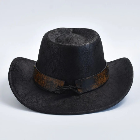 Vue arrière du Chapeau Cowboy Tête de Mort - Crâne du Far West