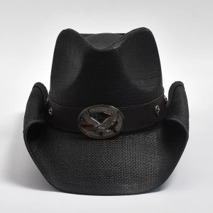 Magnifique Chapeau Cowboy Tête de Mort - Aigle Noir du Texas