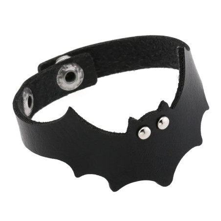Bracelet Gothique Chauve-Souris avec Fermeture Pression Couleur Noir