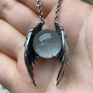 Pendentif Ailes d'Ange Déchu "Orbe des Âmes"