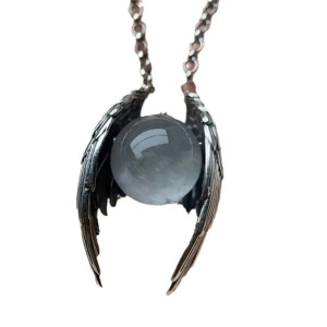 Vue générale Pendentif Ailes d'Ange Déchu "Orbe des Âmes"