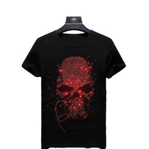T-shirt Tête de Mort Skull - Red Sparkle